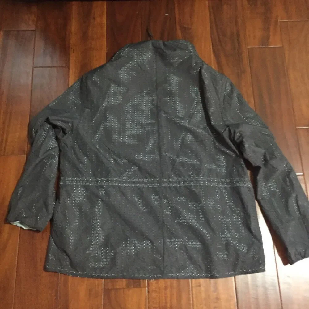 Fabletics Women's Liora Perforated Adjustable Gray/Aqua Pullover Jacket Size XL